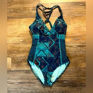 Prana Medium Onepiece swimsuit cute adjustable strappy back